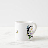 Letter C Bloem Vlinder Monogram Initiaal Espresso Kop (Voorkant rechts)