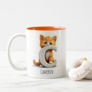 Letter C Cat alfabet koffie Mok