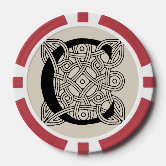 Letter C Celtic Knot Monogram Poker Chips (Voorkant)
