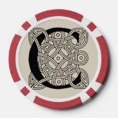 Letter C Celtic Knot Monogram Poker Chips (Achterkant)