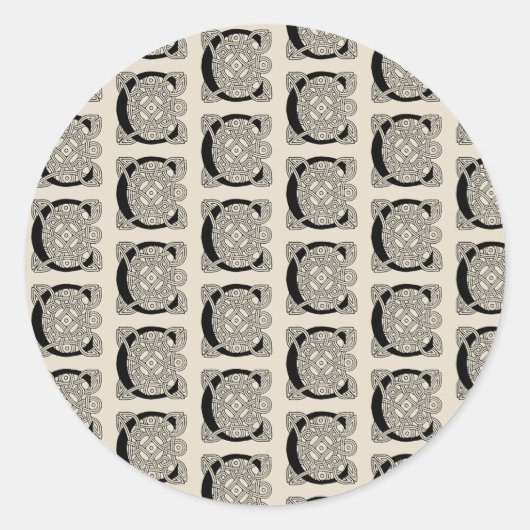 Letter C  Celtic Knot Monogram Ronde Sticker (Voorkant)