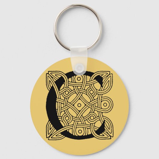 Letter C Celtic Knot Monogram Sleutelhanger (Voorkant)
