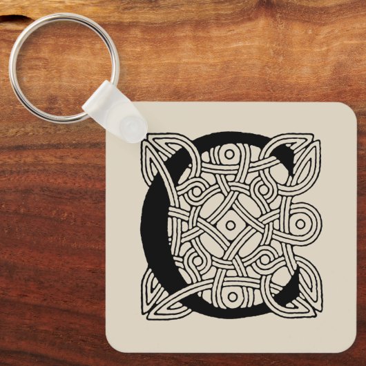 Letter C Celtic Knot Monogram Sleutelhanger (Voorkant)