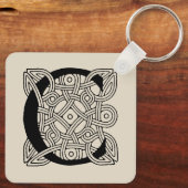 Letter C Celtic Knot Monogram Sleutelhanger (Achterkant)