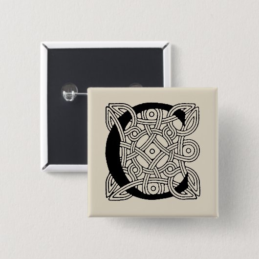 Letter C Celtic Knot Monogram Vierkante Button 5,1 Cm (Voorkant /achterkant)