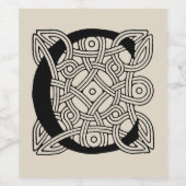 Letter C Celtic Knot Monogram Wijn Etiket (Enkel label)