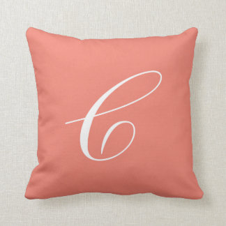Letter C Coral Monogram Pillow Kussen