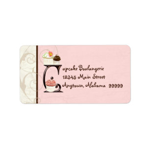 Letter C Cupcake Zakelijk adres Mailing Labels