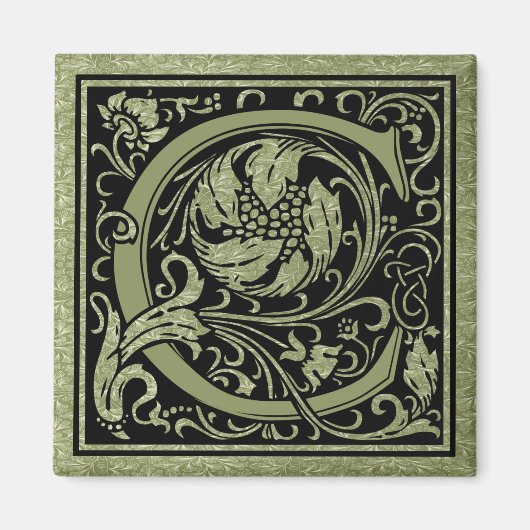 Letter C Eerste Letter Monogram Magneet (Voorkant)