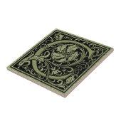 Letter C Eerste Letter Monogram Tegeltje (Zijkant)