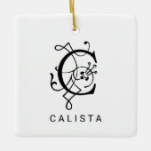 Letter C Elegant Monogram Kerst Ornament (Voorkant)