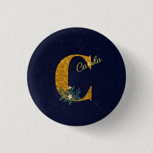 Letter C Golden monogram Ronde Button 3,2 Cm