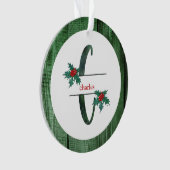 *~* Letter C-kerstfotograaf Rustic Wood AP44 Ornament (voorkant)