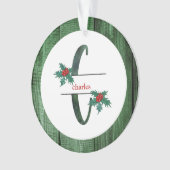 *~* Letter C-kerstfotograaf Rustic Wood AP44 Ornament (voorkant)