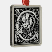 Letter C Medieval Monogram  Initiaal Metalen Ornament (Rechts)