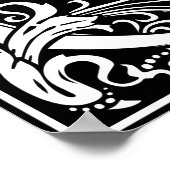 Letter C Medieval Monogram  Initiaal Poster (Hoek)