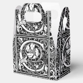 Letter C Middeleeuws Monogram Art Nouveau Bedankdoosjes (Geopend)