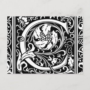 Letter C Middeleeuws Monogram Art Nouveau Briefkaart