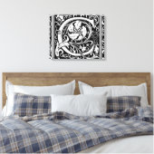 Letter C Middeleeuws Monogram Art Nouveau Canvas Afdruk (Insitu (Slaapkamer))