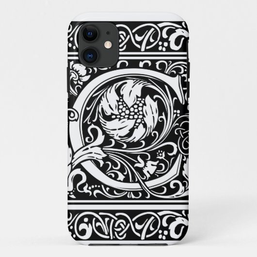 Letter C Middeleeuws Monogram Art Nouveau Case-Mate iPhone Case (Achterkant)