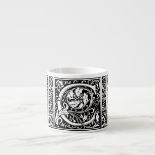 Letter C Middeleeuws Monogram Art Nouveau Espresso Kop
