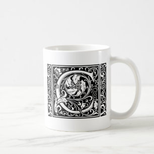 Letter C Middeleeuws Monogram Art Nouveau Koffiemok