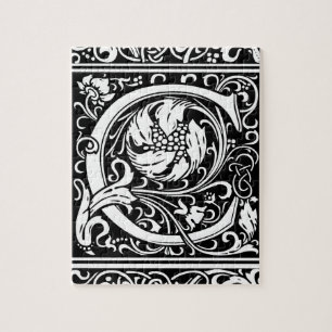 Letter C Middeleeuws Monogram Art Nouveau Legpuzzel