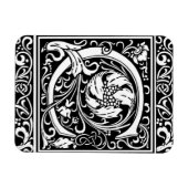 Letter C Middeleeuws Monogram Art Nouveau Magneet (Horizontaal)