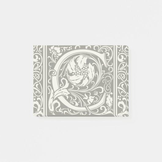 Letter C Middeleeuws Monogram Art Nouveau Post-it® Notes (Voorkant)