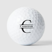 Letter C Monogram Aangepaste naam Golfballen (Voorkant)