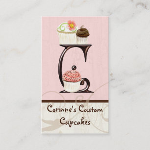 Letter C Monogram Dessert Bakery-Visitekaartjes Visitekaartje