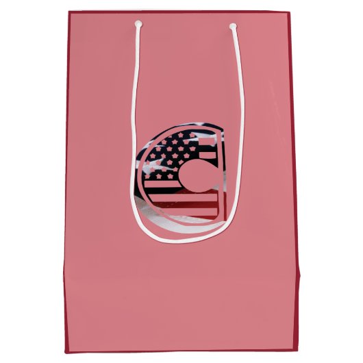 Letter C Monogram Initiaal USA Medium Cadeauzakje (Achterkant)