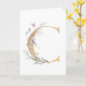 Letter C-Monogram Kaart (Gele Bloem)