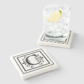 Letter C Monogram Stone Onderzetters (Zijkant)