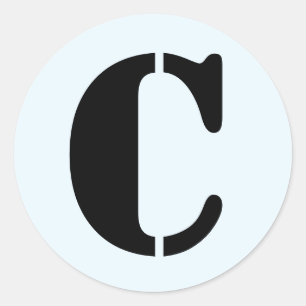 Letter C Stencil Alfabet van Janz Alice Blue Ronde Sticker