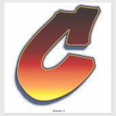 Letter C - vlammen Sticker (Vel)