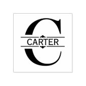 letter C | Zwart siersplit monogram Rubberstempel (Afrduk)