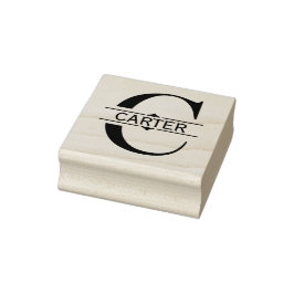letter C | Zwart siersplit monogram Rubberstempel