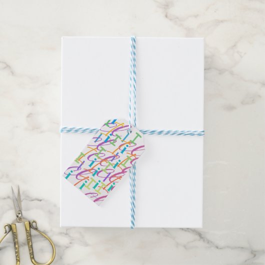 Letter Confetti "I" Cadeaulabel (Met Touw)
