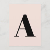 Letter Custom Alphabet | Modern minimalistisch roz Briefkaart (Voorkant)