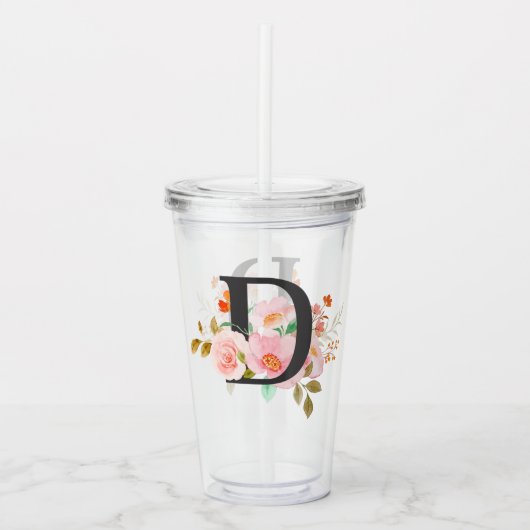 Letter D Acryl Drinkbeker (Voorkant)