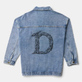 Letter D alfabet typografie Denim Jacket (Achterkant)