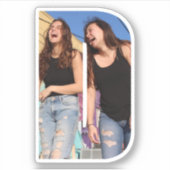 Letter D Alphabet & Photo Custom-Cut Vinyl Sticker (Devant)