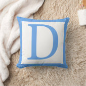 Letter D Baby Blue Border Kussen (Deken)
