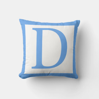 Letter D Baby Blue Border Kussen
