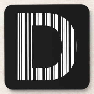LETTER D BAR CODE Eerste Initiaal Barcodepatroon Drankjes Onderzetter