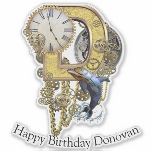 Letter D Birthday Customization Sticker (Voorkant)
