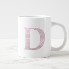 Letter D Blush Pink Boho Marble Monogram Extra Grote Beker