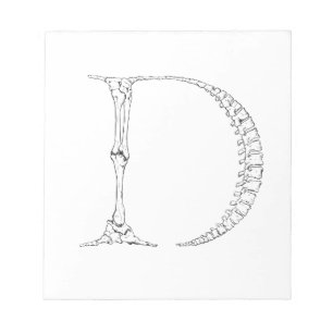 Letter D Bone Initiaal Notitieblok