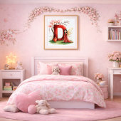 Letter D Chinese Lantern Fairy Poster Nursery Art